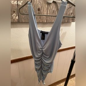 Baby blue ruched body suit
